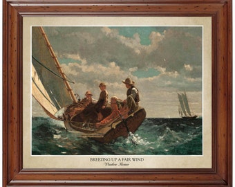 Breezing Up a Fair Wind by Winslow Homer (1876); 18x24" print displaying the artist's name and title of painting (does not include frame)