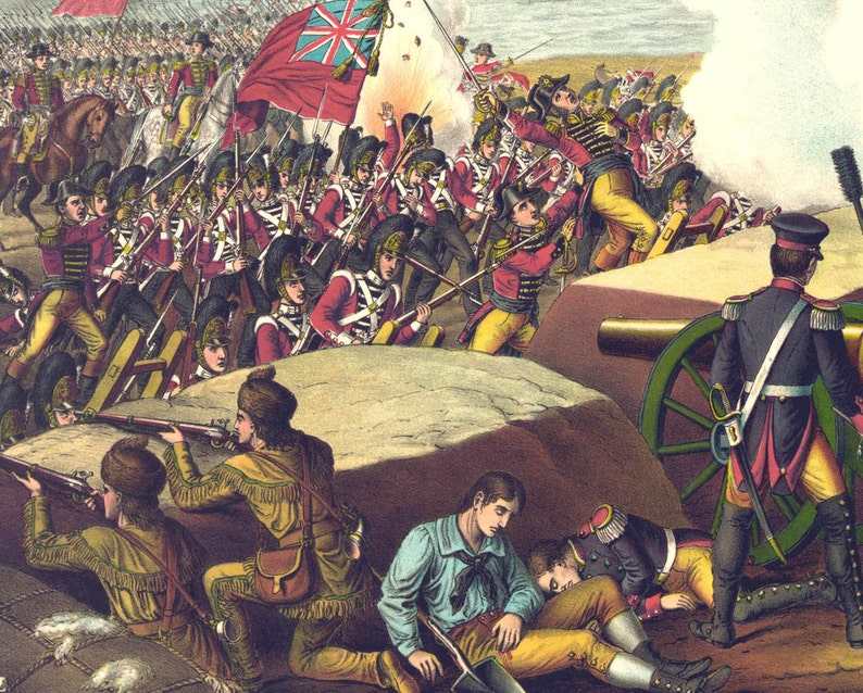 Battle of New Orleans 1815 18x24 print displaying the artist's name and title of painting does not include frame image 4