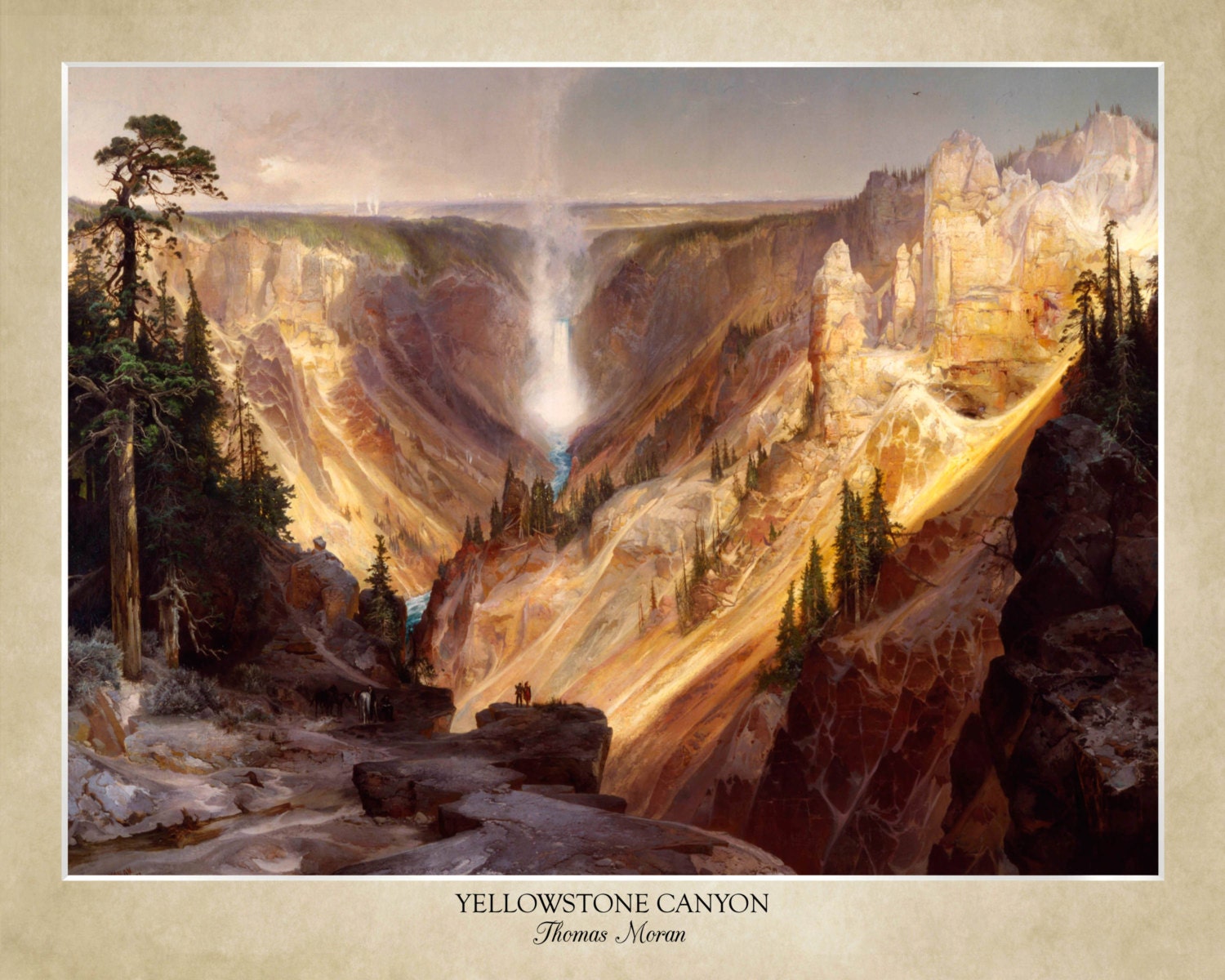 Yellowstone Canyon by Thomas Moran (1872); 18x24\, image size:1500x1200