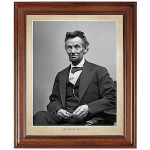 Abraham Lincoln portrait by Alexander Gardner (February 1865); 18x24&quot; print on premium photo paper (does not include frame)