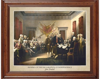 Signing of The Declaration of Independence by John Trumbull; 18x24" print displaying the artist's name (does not include frame)