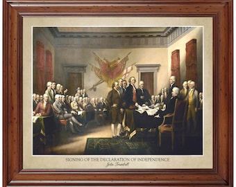 Signing of The Declaration of Independence by John Trumbull; 18x24" print displaying the artist's name (does not include frame)