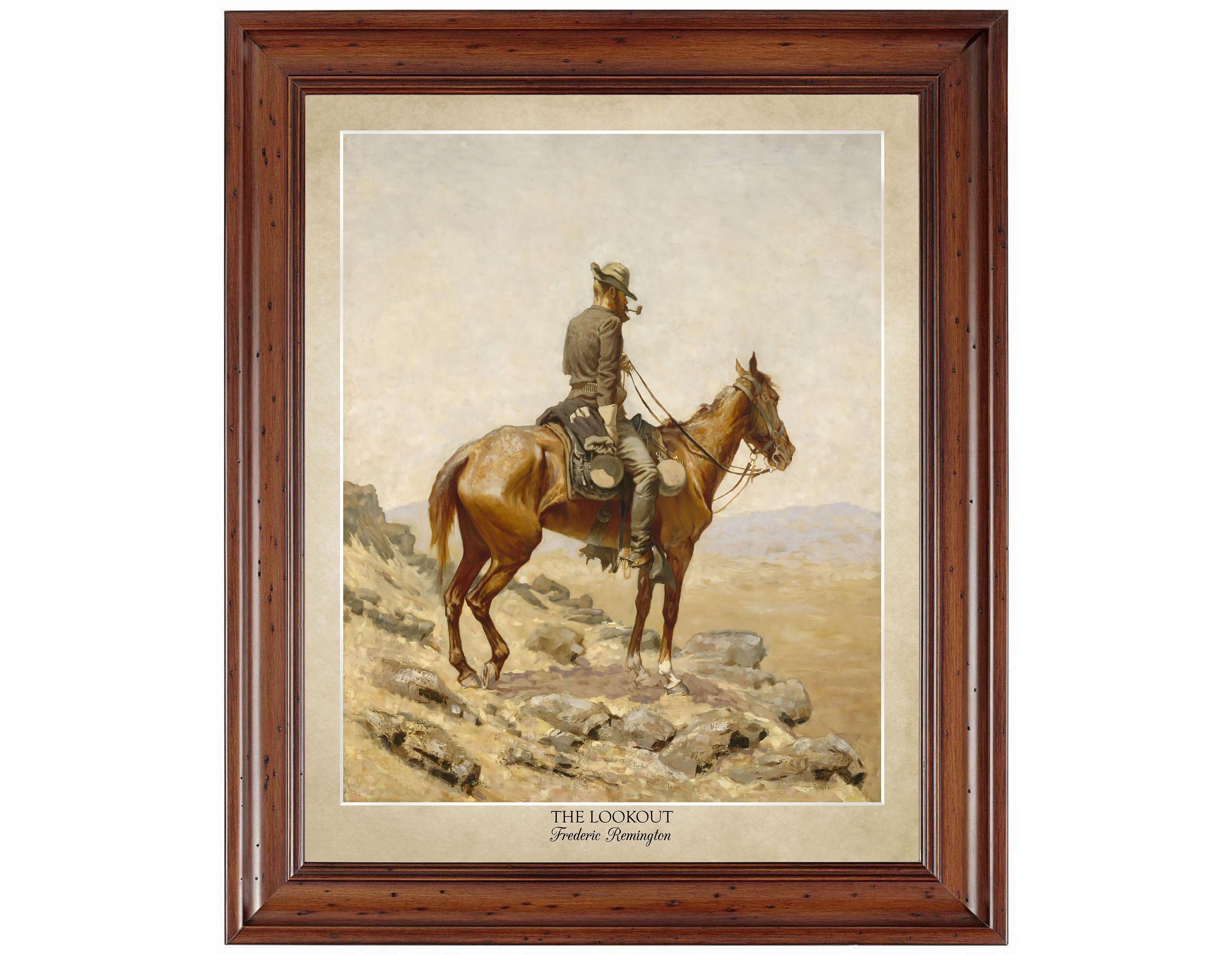 The Lookout by Frederic Remington (1887); 18x24" print displaying the artist's name and title of painting (does not include frame)