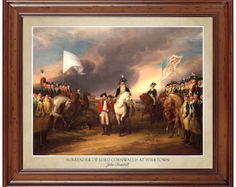 Surrender of Lord Cornwallis at Yorktown by John Trumbull; 18x24&quot; print showing the artist&#39;s name (does not include frame)