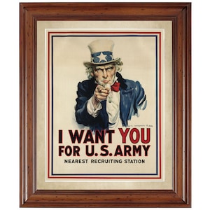 Uncle Sam &quot;I Want You&quot; (1917), 18x24&quot; print (does not include frame)