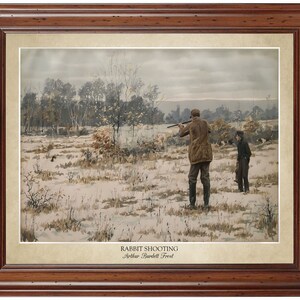Rabbit Shooting by A. B. Frost (1895); 18x24&quot; print displaying the artist&#39;s name (does not include frame)