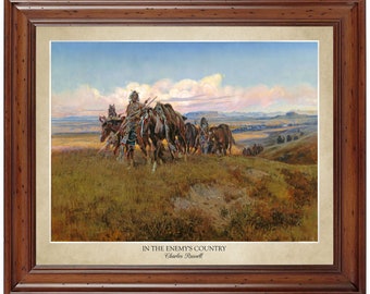 In The Enemy's Country by Charles Russell; 18x24" print displaying the artist's name (does not include frame)