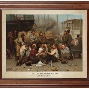 The Longshoremen&#39;s Noon by John George Brown; 18x24&quot; print showing the artist&#39;s name and title of painting (does not include frame)
