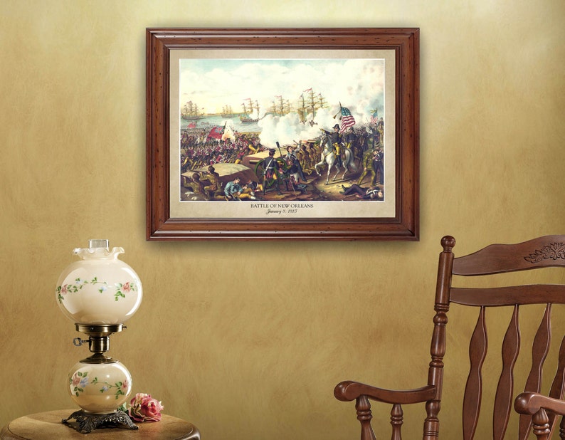 Battle of New Orleans 1815 18x24 print displaying the artist's name and title of painting does not include frame image 5