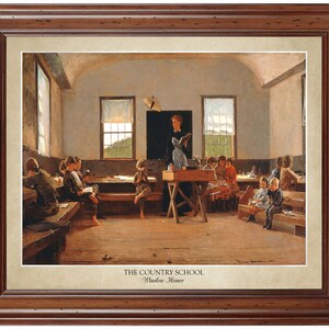 The Country School by Winslow Homer (1871); 18x24&quot; print displaying the artist&#39;s name and title of painting (does not include frame)
