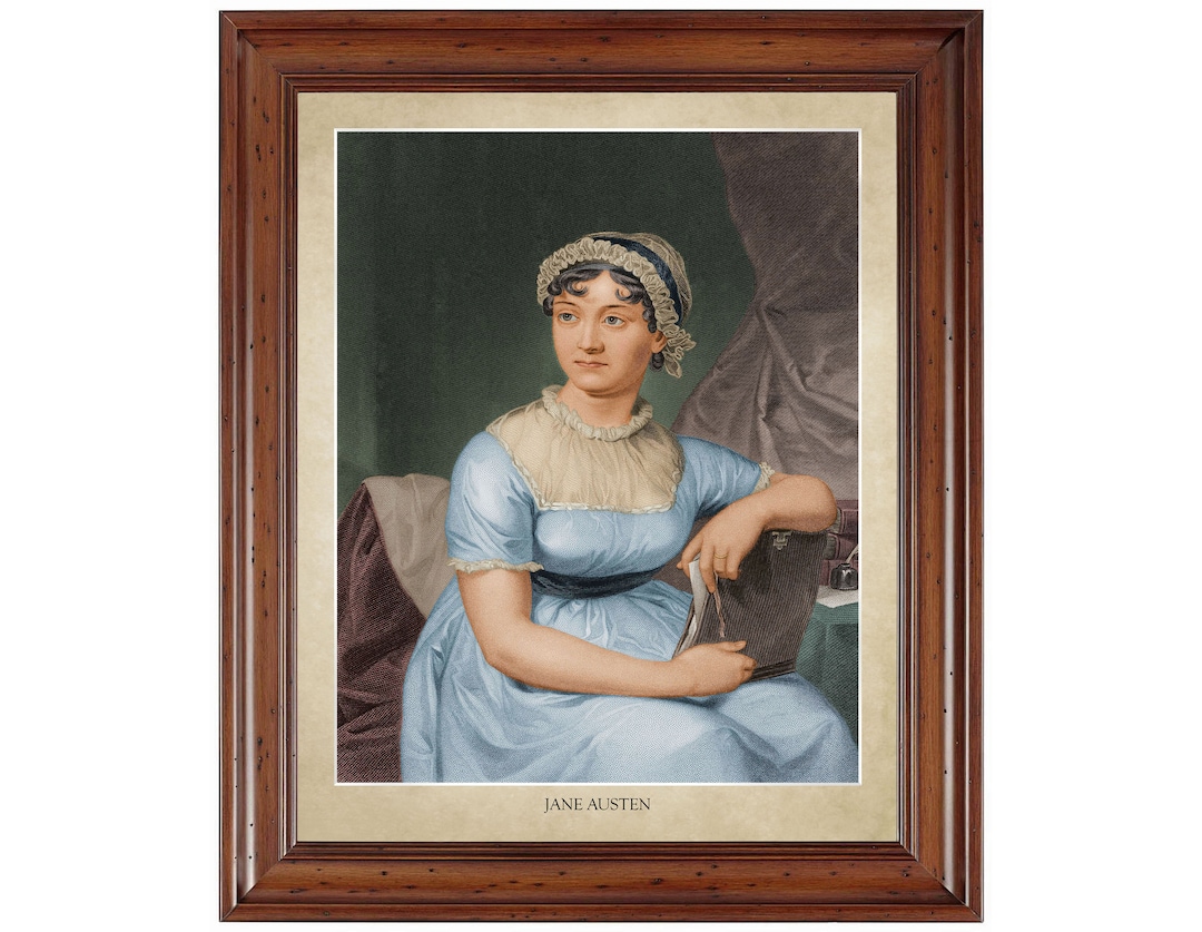 jane austen blue dress portrait Jane Austen Portrait; 18x24" Print on Premium Photo Paper (does Not Include Frame)