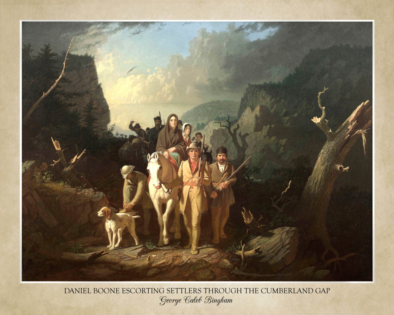 Daniel Boone Escorting Settlers Through the Cumberland Gap by Etsy