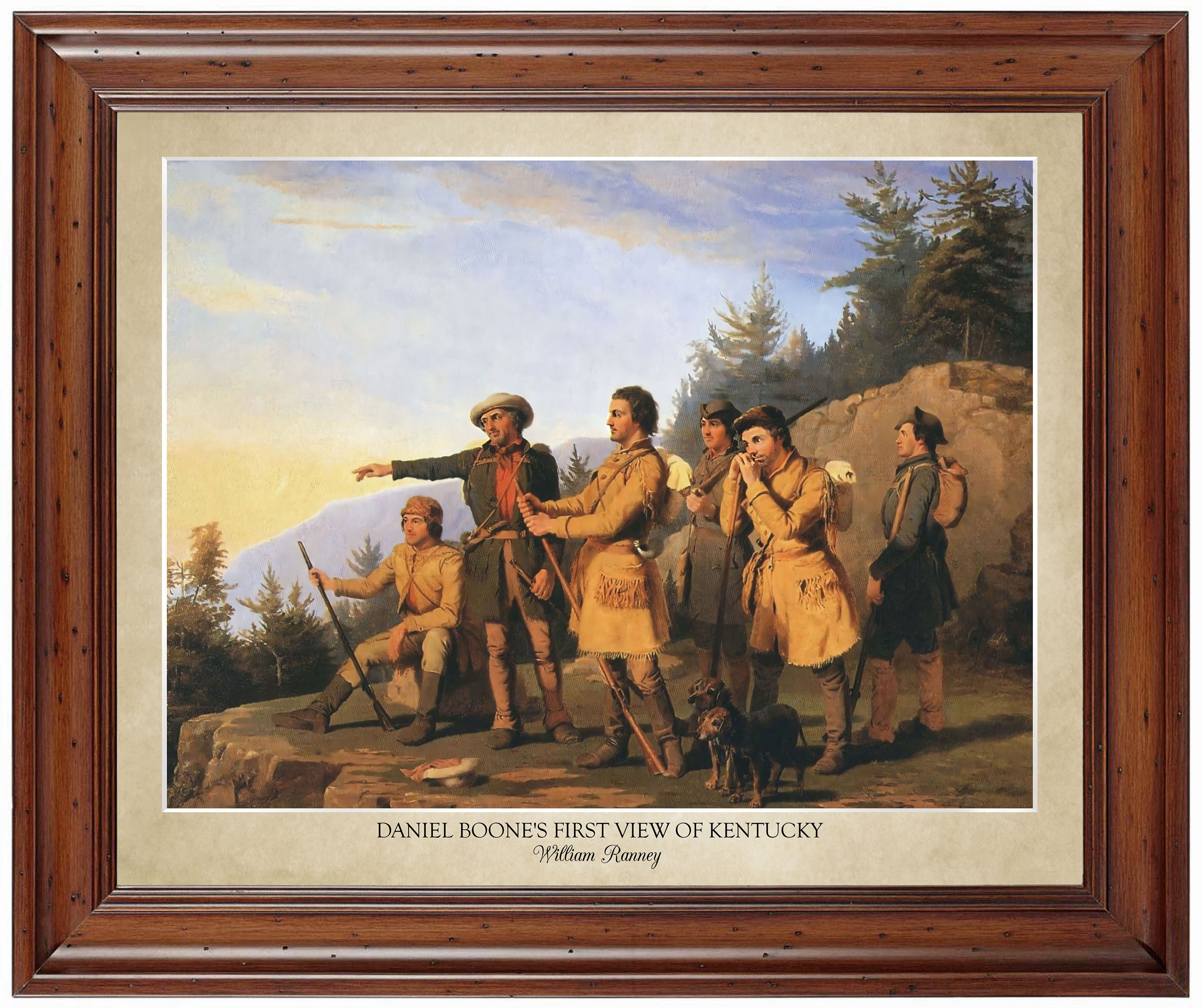 Daniel Boone's First View of Kentucky by William Ranney; 18x24