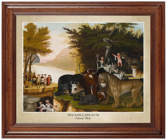 Peaceable Kingdom by Edward Hicks (1833); 18x24