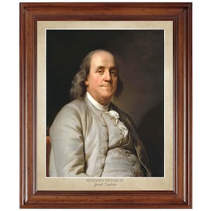 Benjamin Franklin portrait by Joseph Duplessis; 18x24&quot; print on premium photo paper (does not include frame)