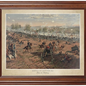 Battle of Gettysburg by Thure de Thulstrup (1887); 18x24&quot; print displaying the artist&#39;s name and title of painting (does not include frame)
