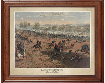 Battle of Gettysburg by Thure de Thulstrup (1887); 18x24" print displaying the artist's name and title of painting (does not include frame)