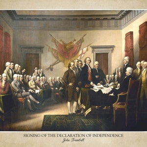 Signing of The Declaration of Independence by John Trumbull 18x24 print displaying the artist's name does not include frame image 2