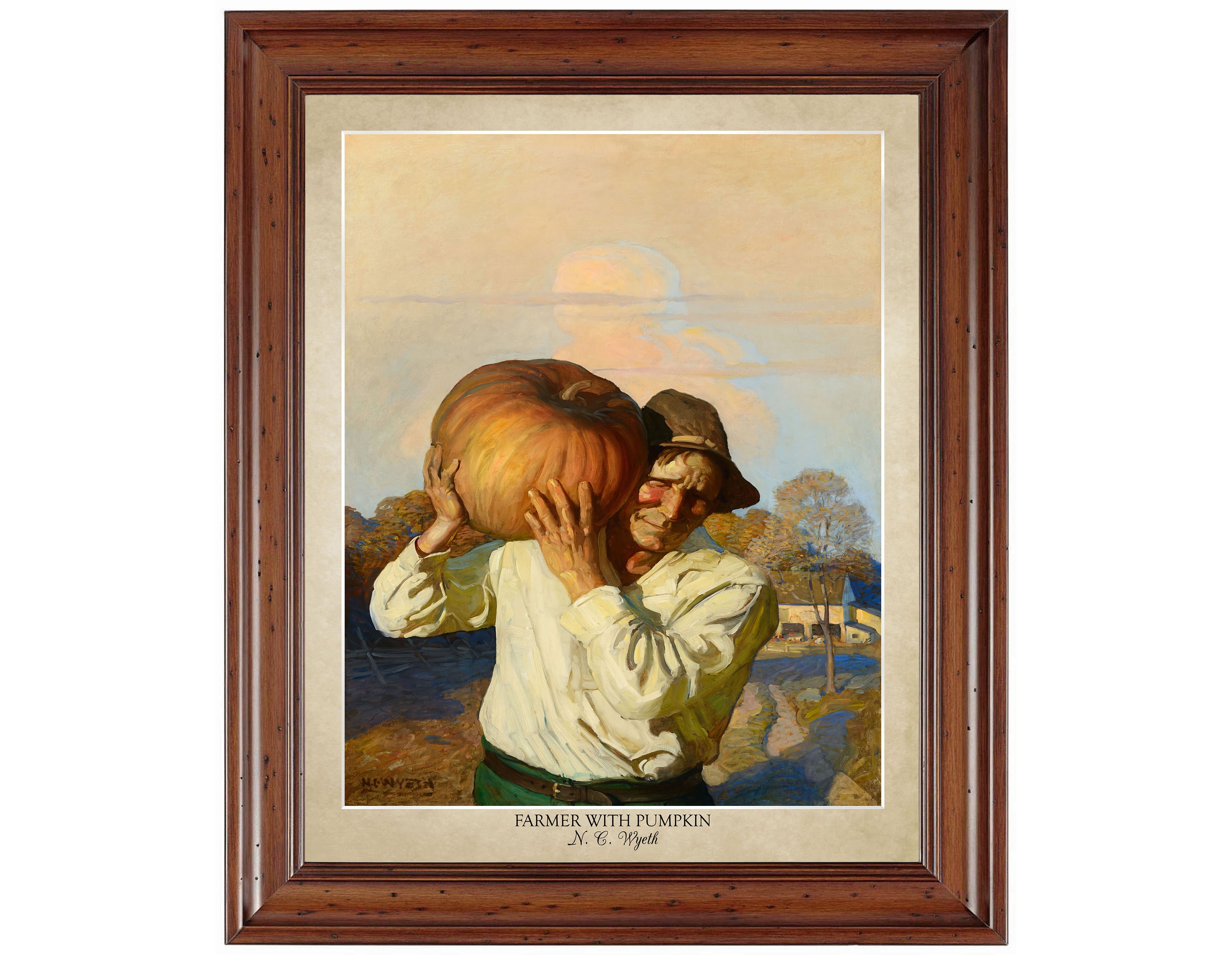 Farmer With Pumpkin by N. C. Wyeth; 18x24