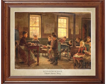 A Country School [circa 1890] by Edward Lamson Henry; 18x24" print displaying the artist's name (does not include frame)