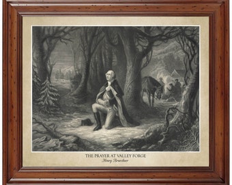 The Prayer at Valley Forge, Henry Brueckner 1866; 18x24" print showing the artist's name and title of painting (does not include frame)