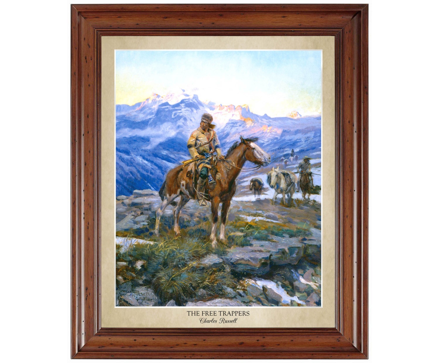 The Free Trappers by Charles Russell (1911); 18x24