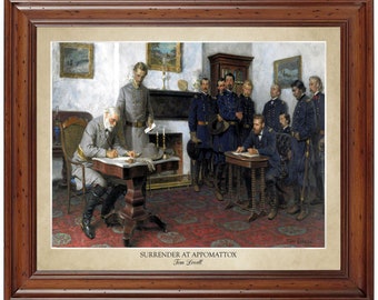 Surrender at Appomattox; 18x24" print displaying the artist's name (does not include frame)