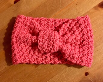 Raspberry pink crochet headband
