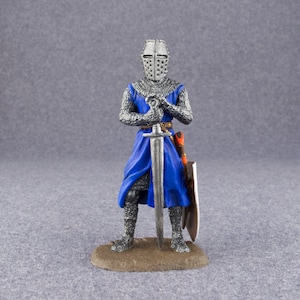 Crusades Knight, Templar with Sword, Hand Painted 54mm, Armored Knight, Medieval Knight, Toy Soldiers Medieval, Middle Ages 1/32 Scale