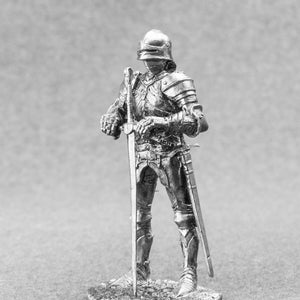 Armored Knight with Two-Handed Sword, Toy Soldier Model 54mm, Men&#39;s Gift, Unpainted Toys, Knight Statue, Armored Knight Miniature