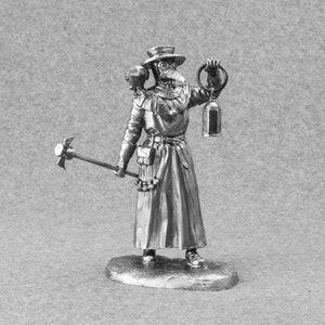 Model to Paint Plague Doctor, Gift for Collectors, 54 mm Tin Toy Soldiers, Metal Miniature, Statuette Middle Ages Collectible, Mens Gift