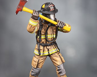 Firefighter Statue Miniature, USA Fireman, Toy Soldier Collectible, Metal Tin Soldier, Models Fireman, Gift for Father, Mini Souvenirs