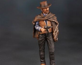 Western Movie Figure, Clint Eastwood as Blondie, 1/32 Scale, AKA The Man With no Name, 54mm Metal Miniature, Action Figure, Movie Character