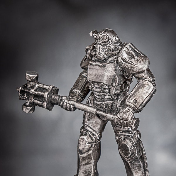 Collectible Action Figures, Fantasy Tin Toy in Scale 1:32, 54mm Miniature Figurines, Metal Gift Sculpture, 54mm Figurine T-45 Power Armor