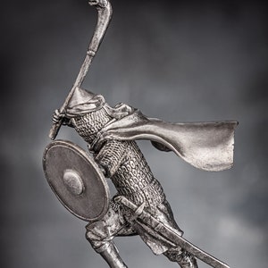 1/32 Scale Toy Turkish Soldier for Collectors, Mens Gift, Medieval Saracen Faris Soldier 54mm, Turkish Knight Metal Figurine