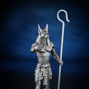 Unpainted Miniature Toy, Sculpture Anubis, Gift for Teacher, Egyptian God Anubis, Miniature Anubis Statuette, Tin Metal Figurine Anubis