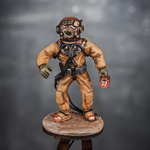 Toy Model Diver 54mm, Painted Diver Figurine, Miniature Collectibles, Decor Shelf, Ocean Diver Figurine, Miniature Collectible Gift Toy
