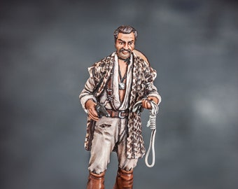 Cowboy Miniature from Bad and Ugly, Wild West Cowboy Figurine, Painted Toy Soldier 54mm, Action Figure 1/32 Scale, Collectible Figurine Gift