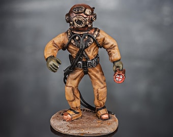 Toy Model Diver 54mm, Painted Diver Figurine, Miniature Collectibles, Decor Shelf, Ocean Diver Figurine, Miniature Collectible Gift Toy