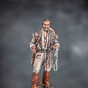 Cowboy Miniature from Bad and Ugly, Wild West Cowboy Figurine, Painted Toy Soldier 54mm, Action Figure 1/32 Scale, Collectible Figurine Gift