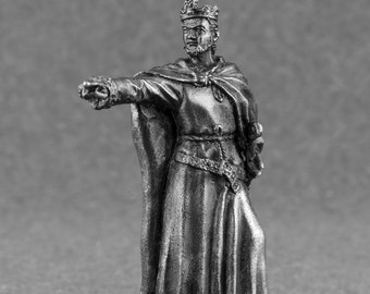 Miniature Henry II of England 12th Century, 1/32 Scale, Toy Soldier 54mm, Historical Miniature, Toy Attacking Knight, King of England Figure