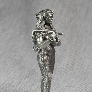 Egyptian Sculpture, Queen Cleopatra, Handmade Toy Soldier 54mm, Tin Figure, Gift for Collector, Unpainted Figurine, Mini Souvenirs Figurine