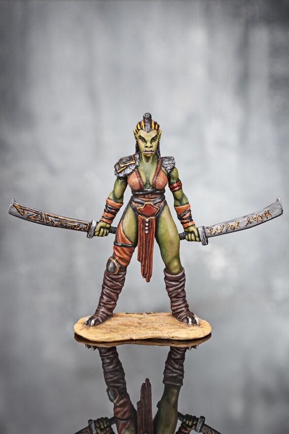 Toy Soldier Orc Warrior Fantasy Girl 54mm Miniature 1/32 Female Figure