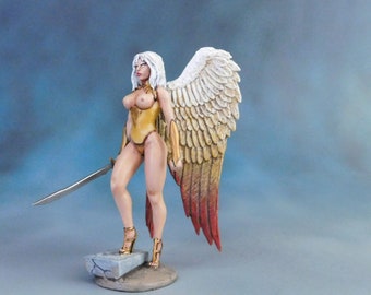 Angel Female Miniature, 54 mm, Tabletop Guardian, Angel Figurine 3D Print, Dark Angel Miniature, Resin Miniature, Angel Miniature Toy