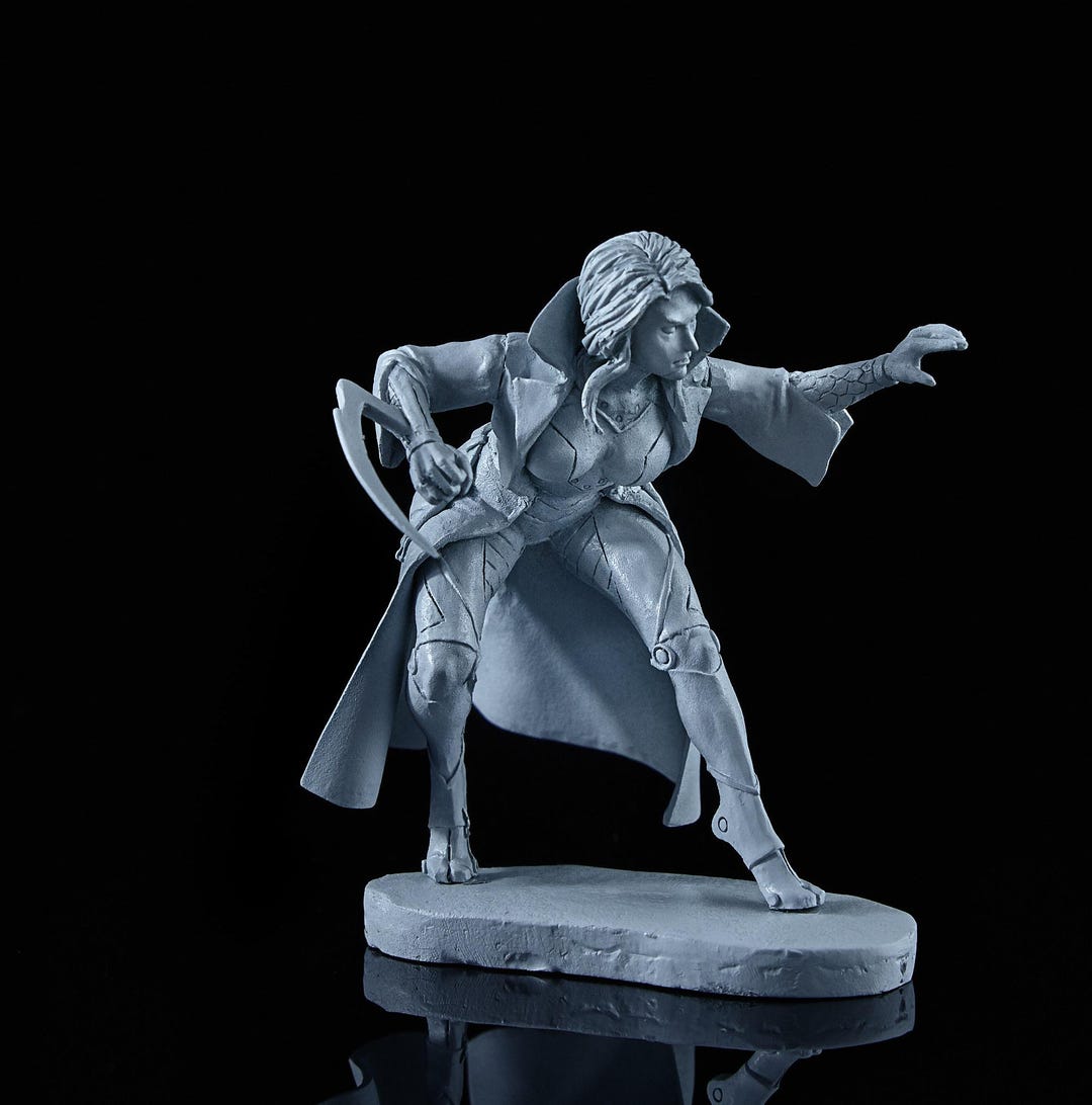 3D Printed Model of Cyber Assassin Girl 75mm, Fantasy Figurine, Desktop ...