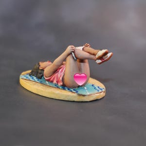 Naked Miniature, Naked Women, Sexy Female Naked Figure, Collectible 54mm, Mens Gift, Girl on Beach, Painting Miniature Naked Woman on Beach