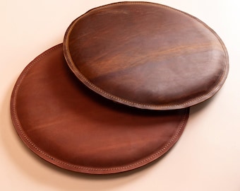 Round Seat Cushions, 12 Color Leather Seat Pads, Hypoallergenic Foam, Round Chair Cushion