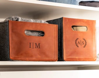 Handmade Felt Storage Box, Custom Size Shelf Organizer Bin, Minimalist Home Storage Box