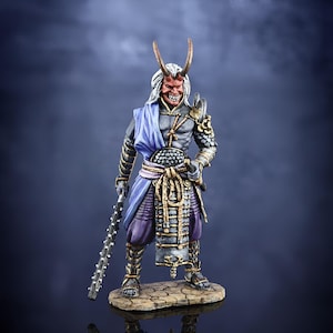 Fantasy 3D Printed Oni Samurai, Japanese Samurai Warrior, Samurai Figure Scale 80mm, Samurai Warrior Miniature, Game Oni Katana, Mens Gift