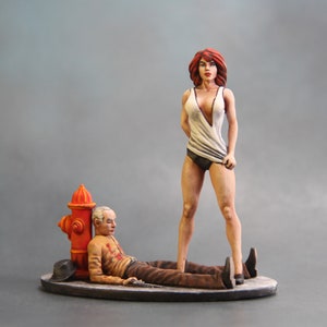 Resin Figure Model, Soldiers Girl Figurine 54mm, Painted Miniature, Assassin Girl Model Kit, Toy Adult, Plastic Soldier Toy, Gift Figure Toy